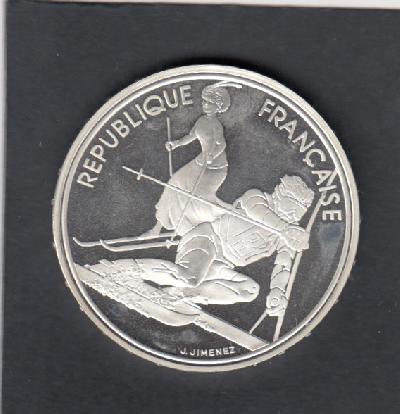 Beschrijving: 100 Francs W-OLYMPIC 92  SLALOM